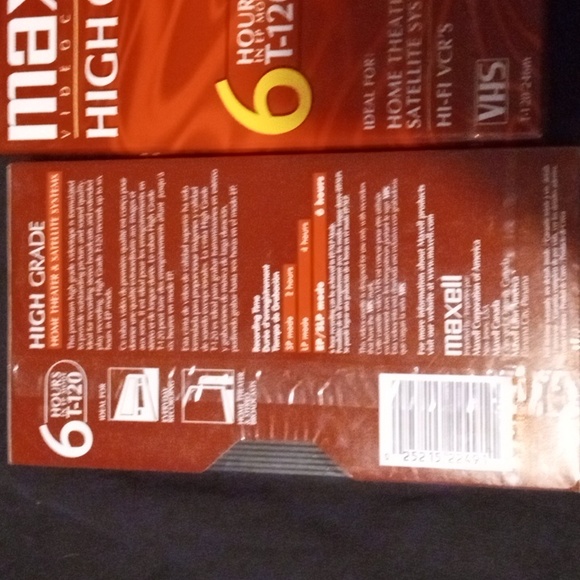 Lot of 3 NWT Maxwell VHS 6 hour Tapes with Factory Seal T120 - Picture 2 of 4